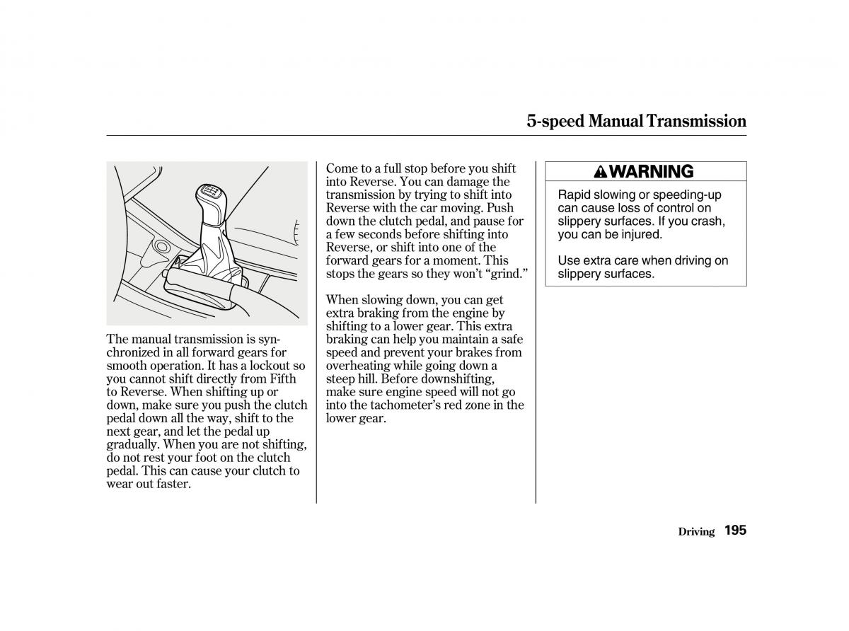 Honda Accord VI owners manual / page 194