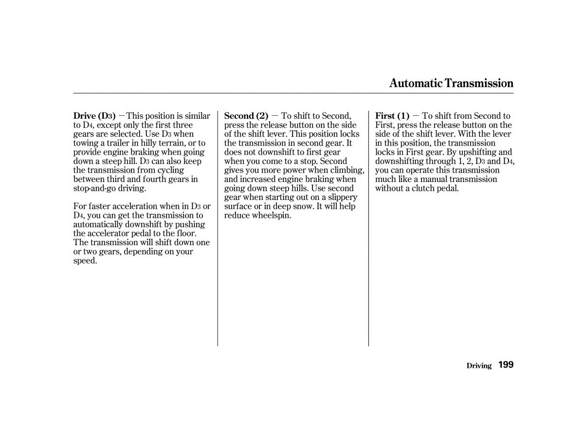 Honda Accord VI owners manual / page 198