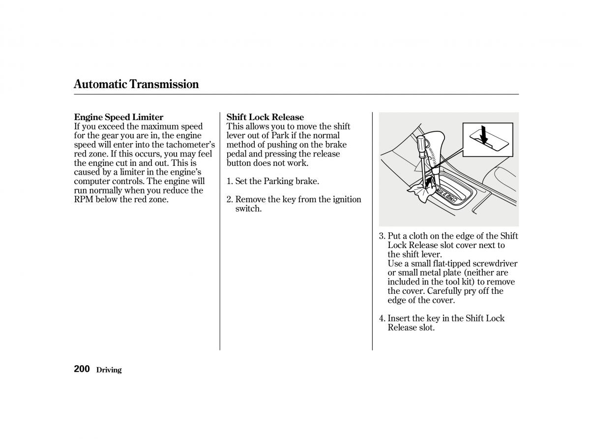 Honda Accord VI owners manual / page 199