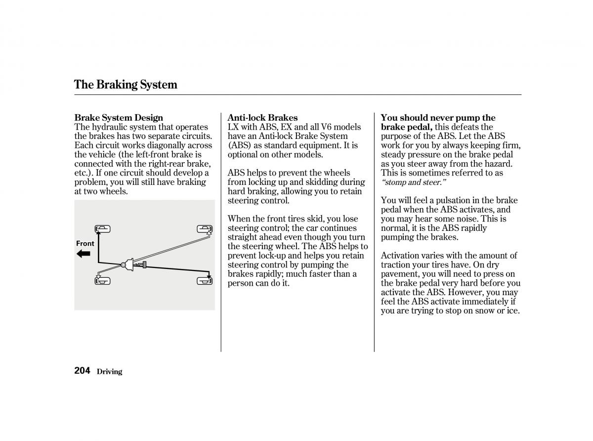 Honda Accord VI owners manual / page 203