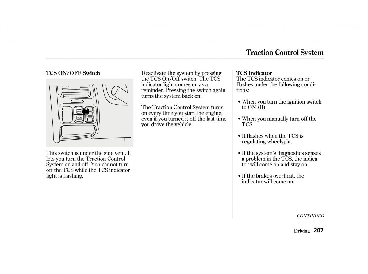 Honda Accord VI owners manual / page 206