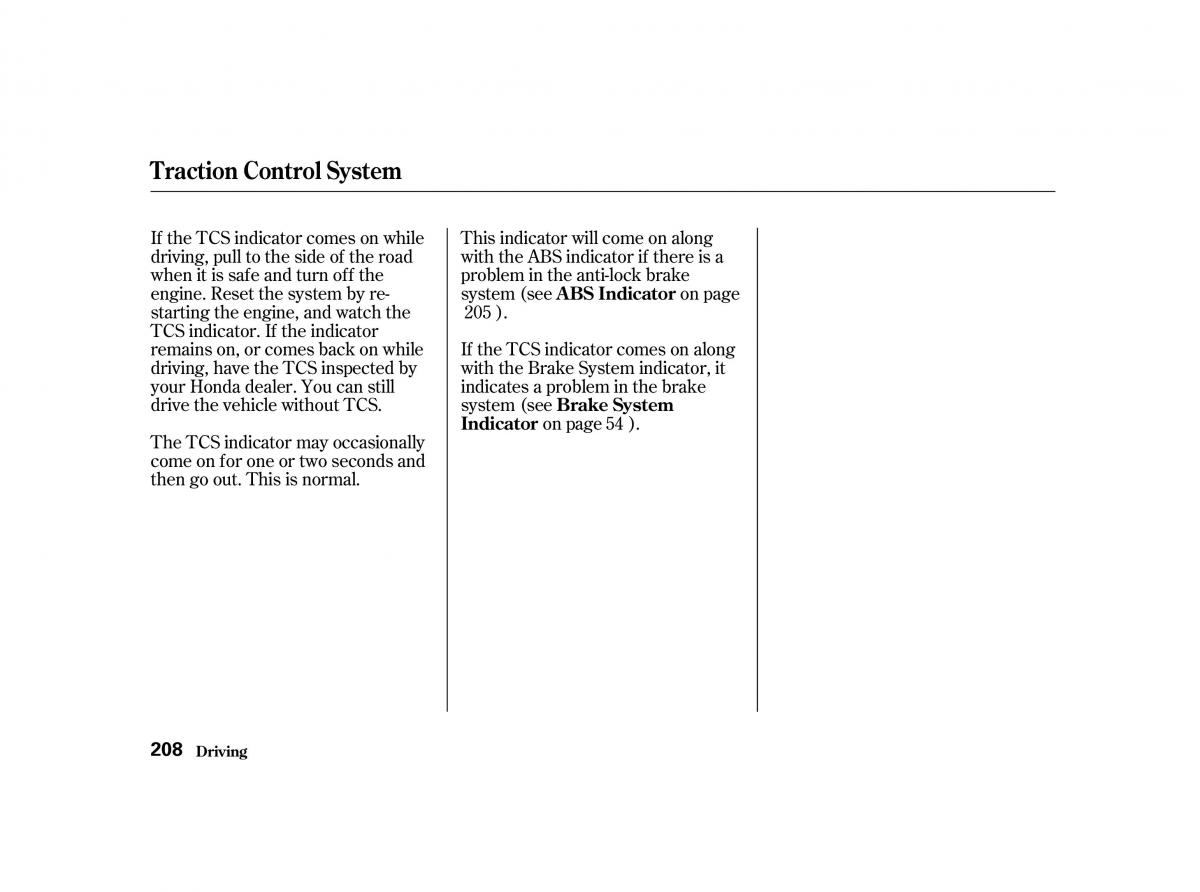 Honda Accord VI owners manual / page 207