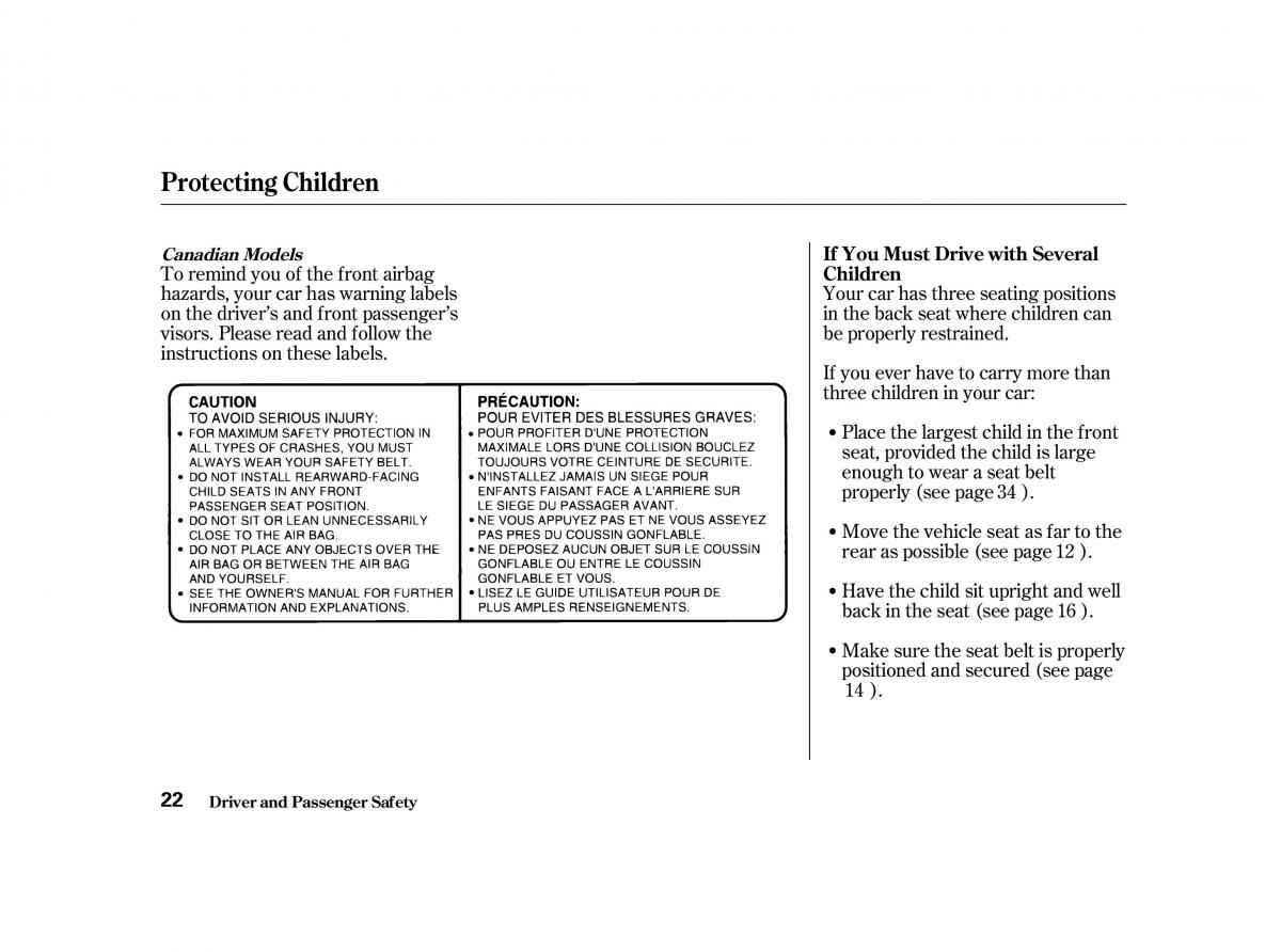 Honda Accord VI owners manual / page 21