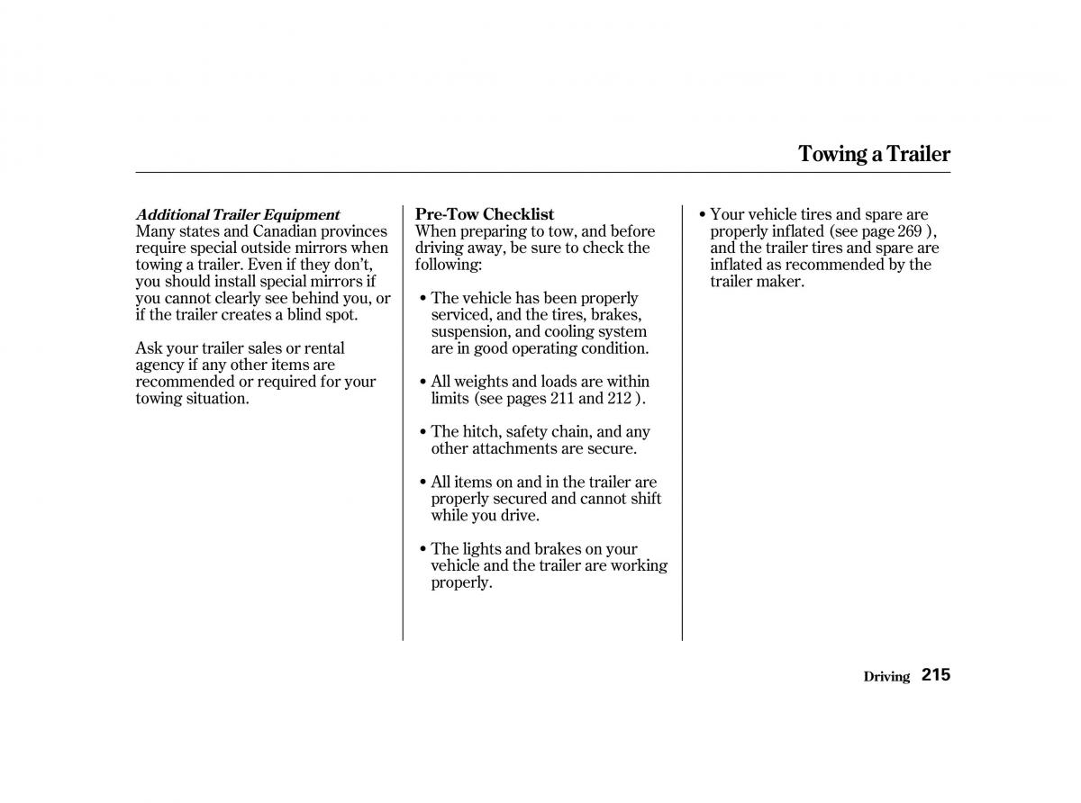 Honda Accord VI owners manual / page 214