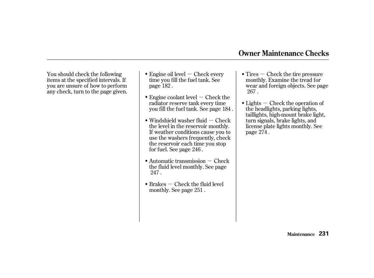 Honda Accord VI owners manual / page 230