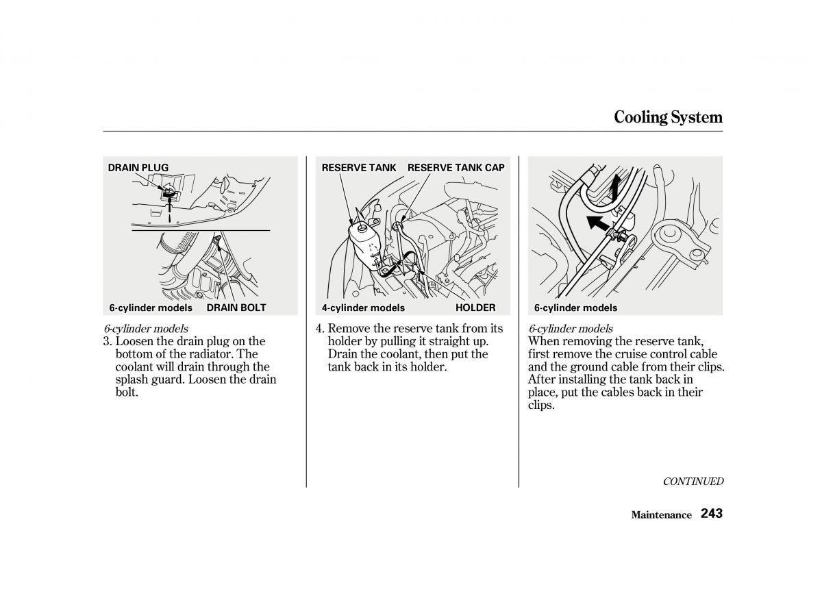 Honda Accord VI owners manual / page 242