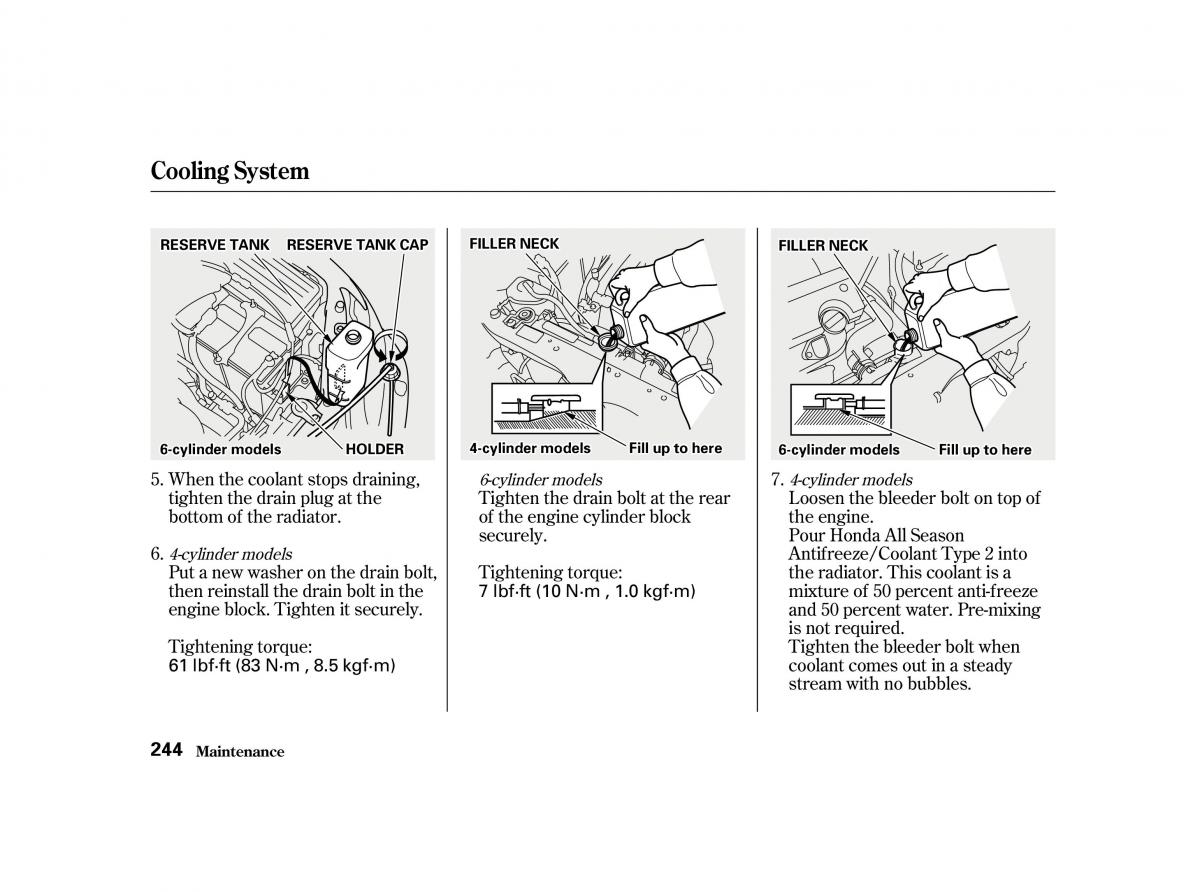 Honda Accord VI owners manual / page 243