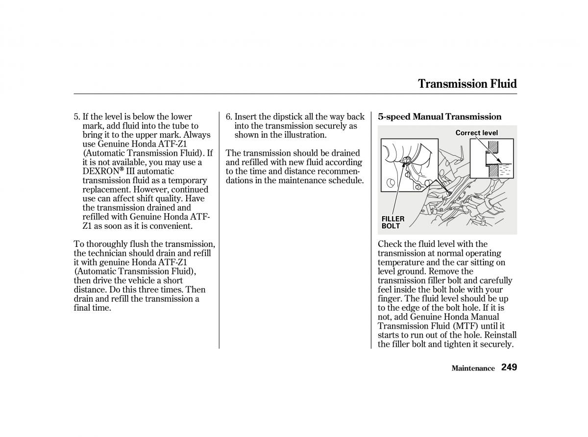 Honda Accord VI owners manual / page 248