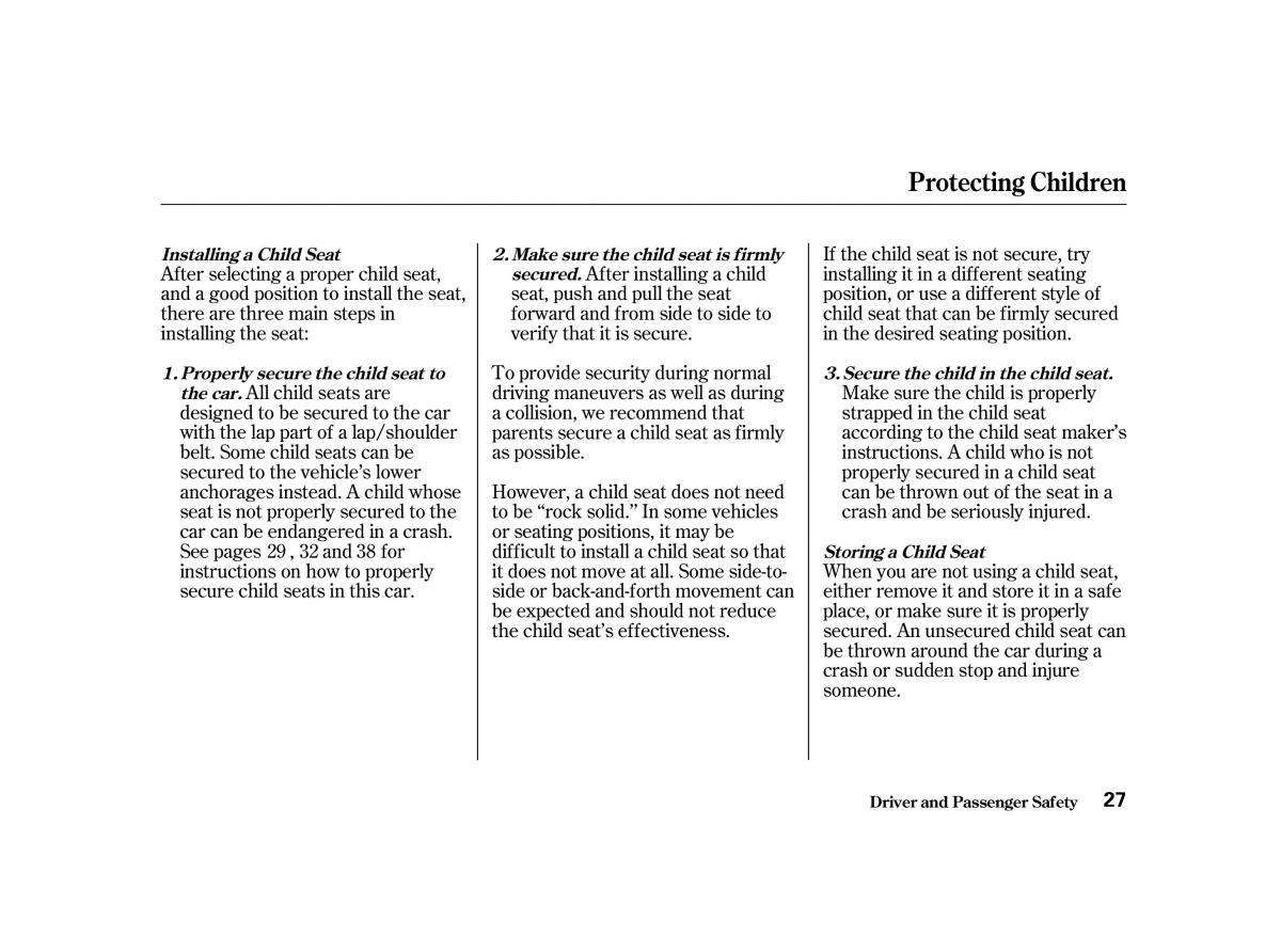 Honda Accord VI owners manual / page 26