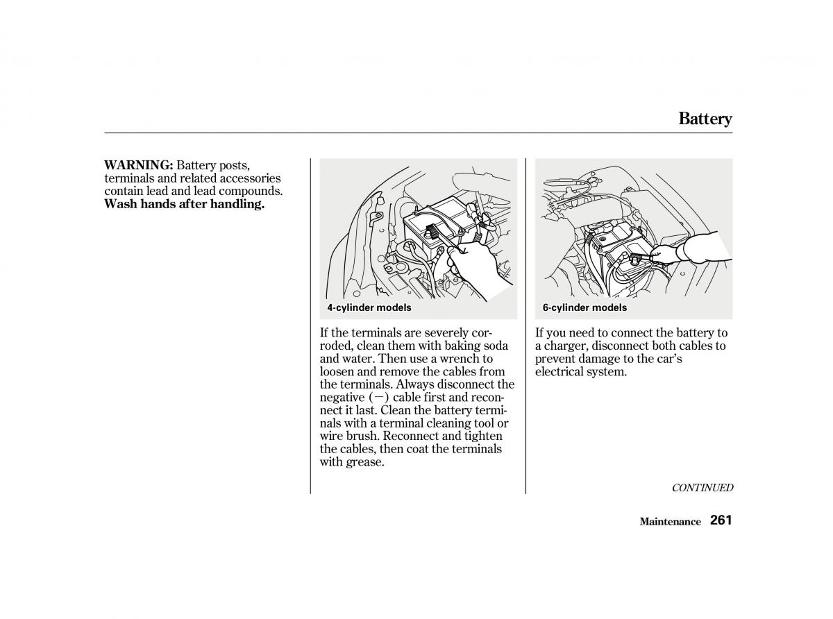 Honda Accord VI owners manual / page 260