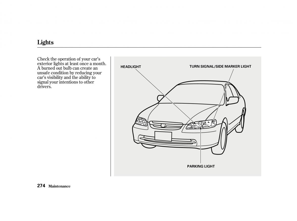 Honda Accord VI owners manual / page 273