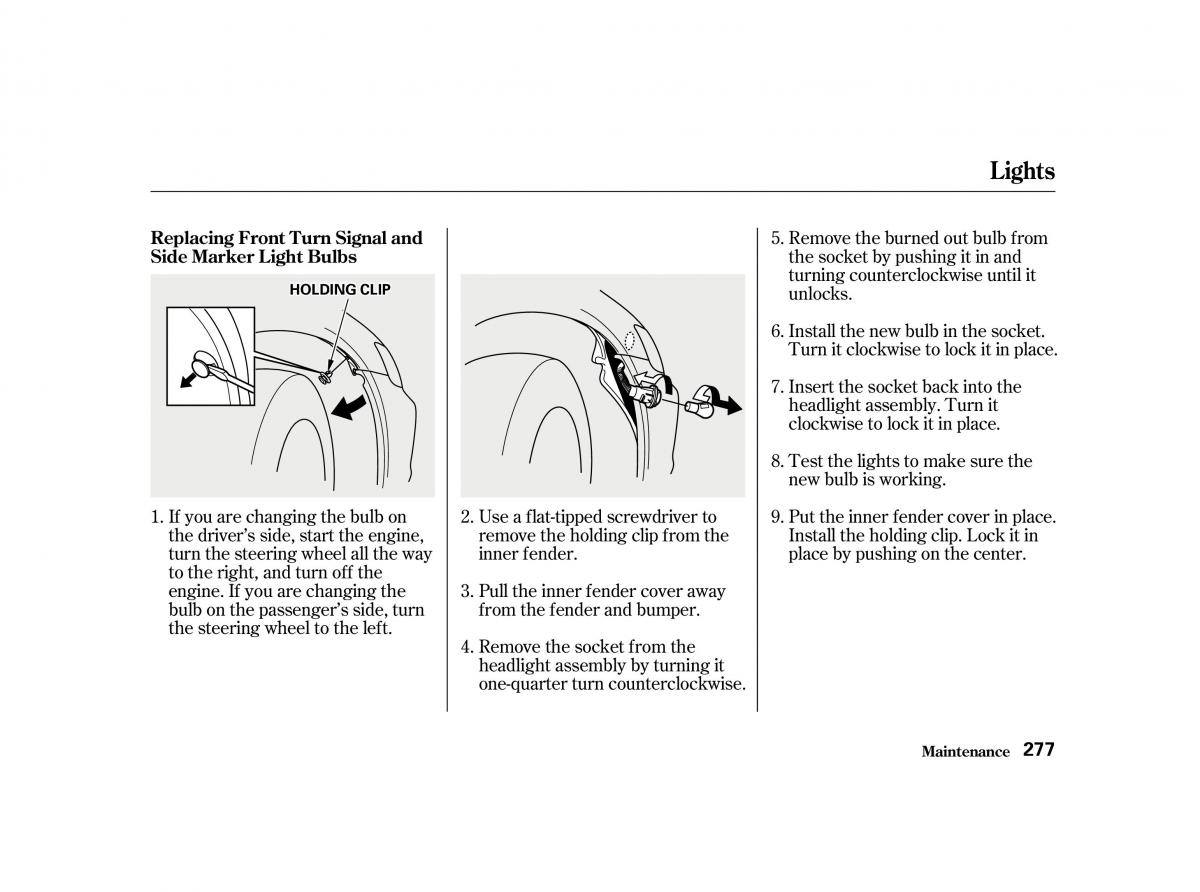 Honda Accord VI owners manual / page 276