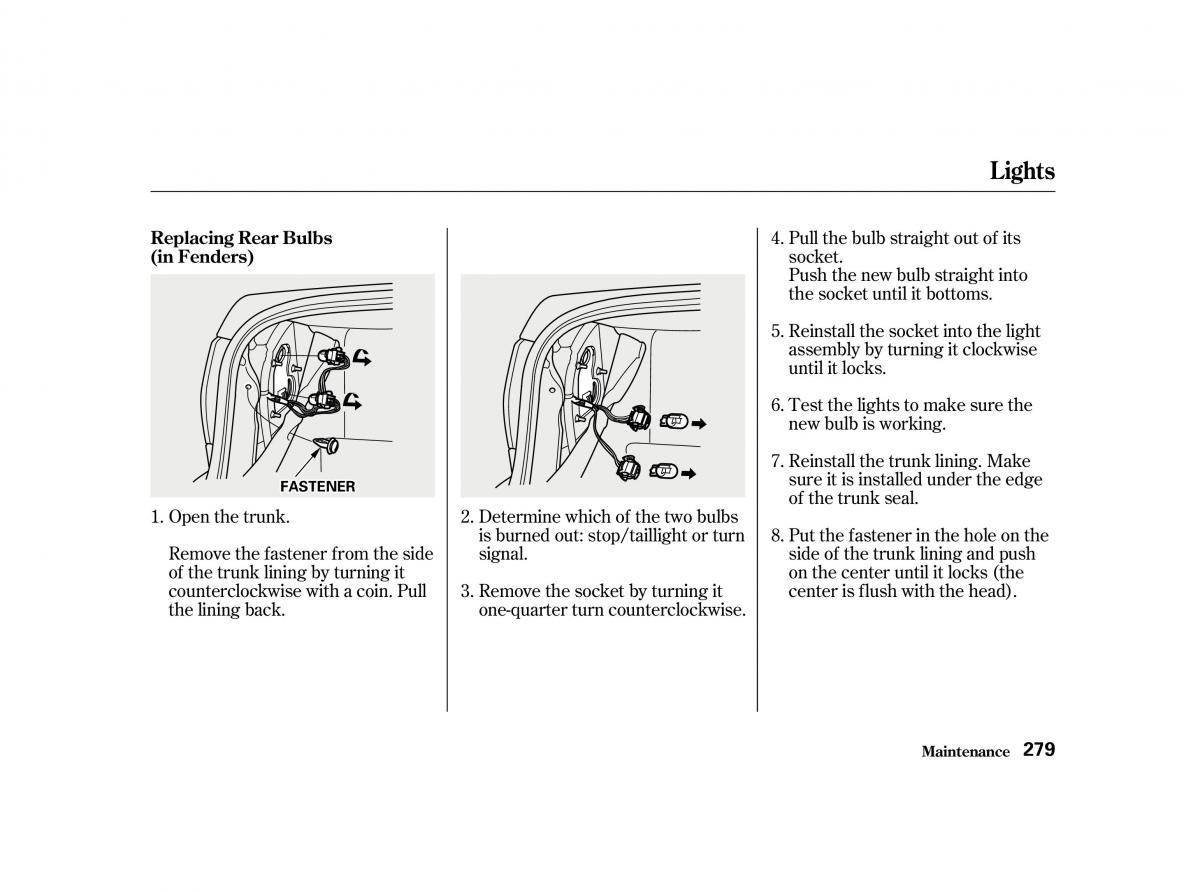 Honda Accord VI owners manual / page 278