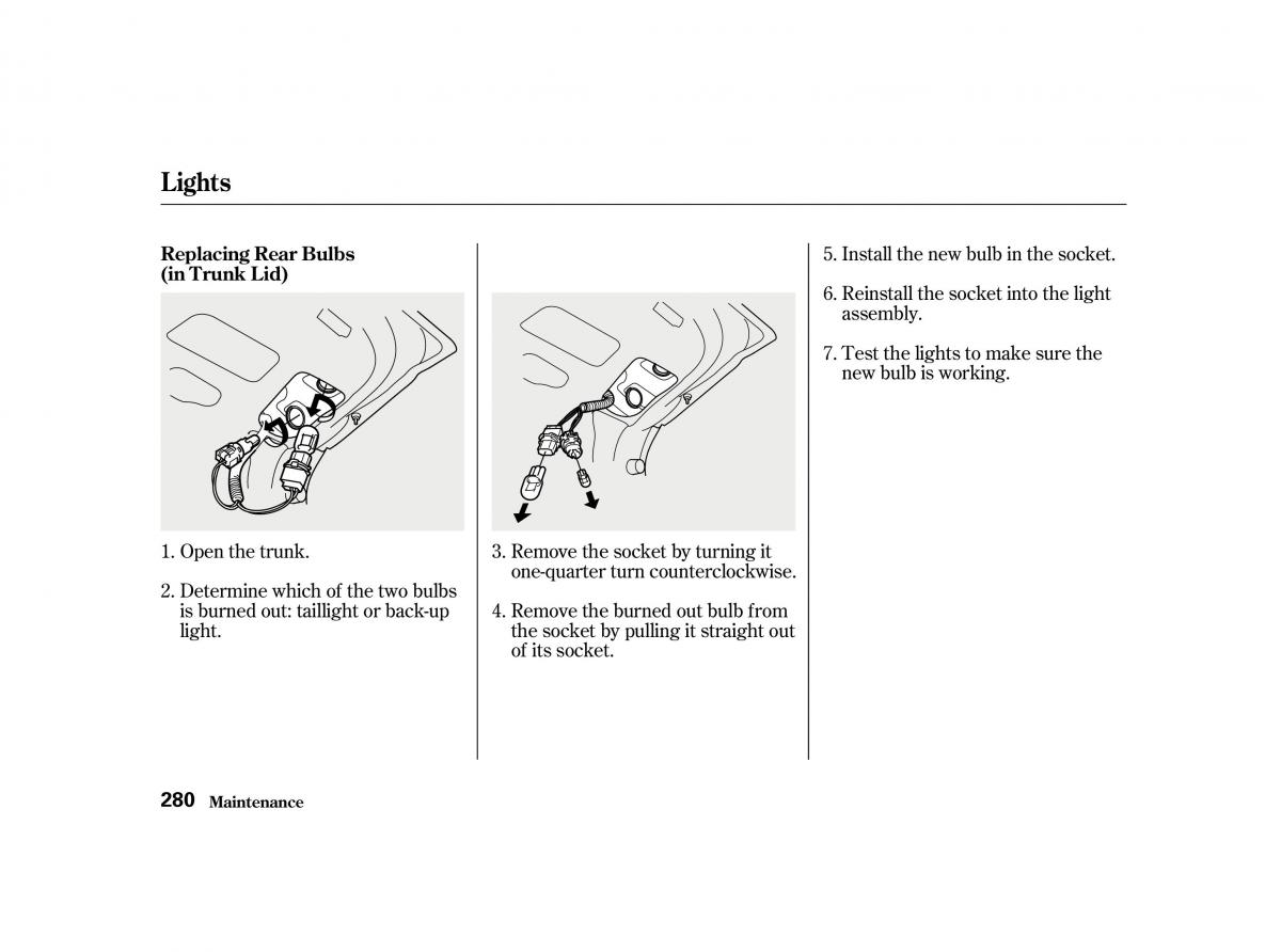 Honda Accord VI owners manual / page 279