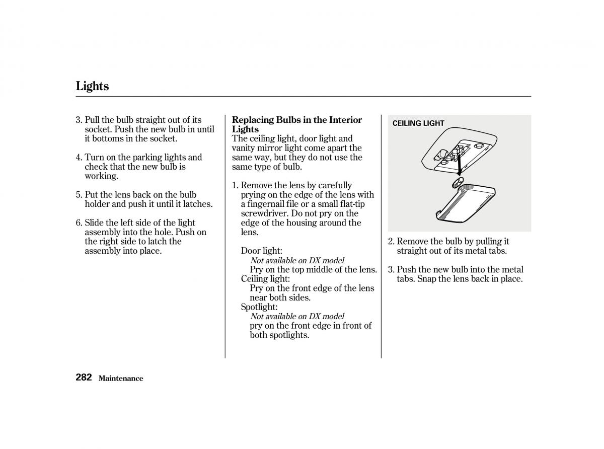 Honda Accord VI owners manual / page 281