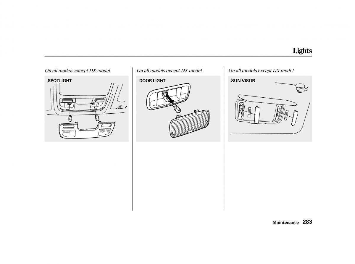 Honda Accord VI owners manual / page 282