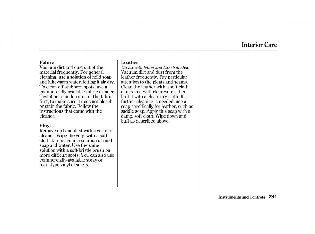 Honda Accord VI owners manual / page 290