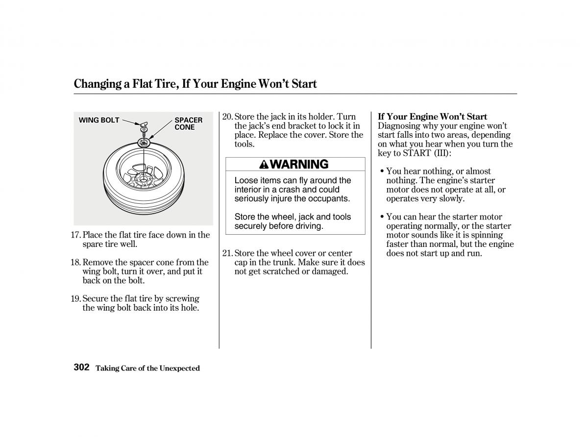 Honda Accord VI owners manual / page 301