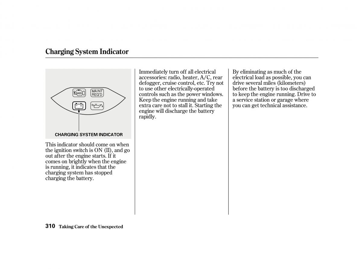 Honda Accord VI owners manual / page 309