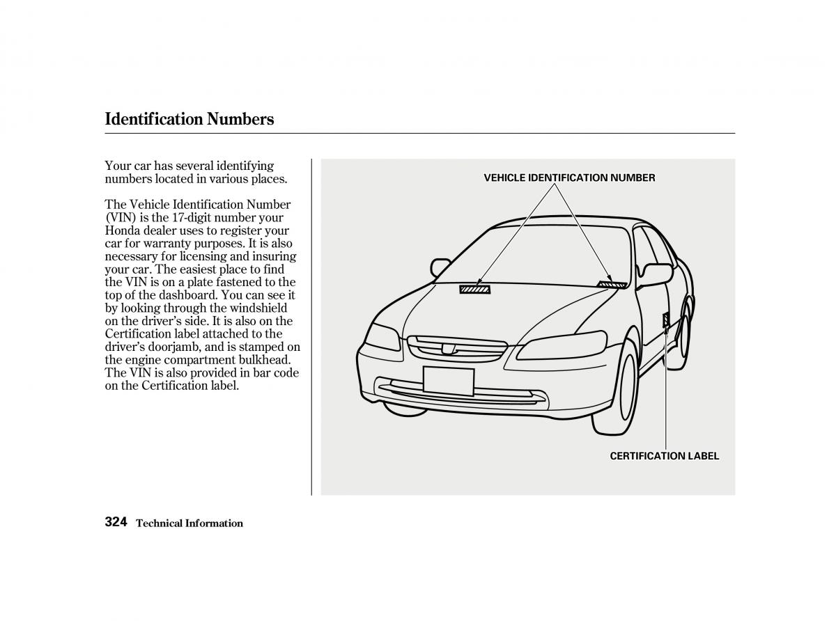 Honda Accord VI owners manual / page 323