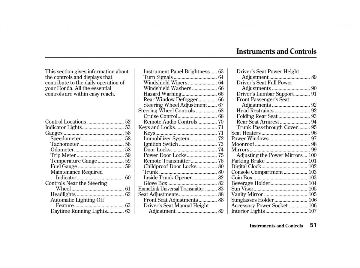 Honda Accord VI owners manual / page 50