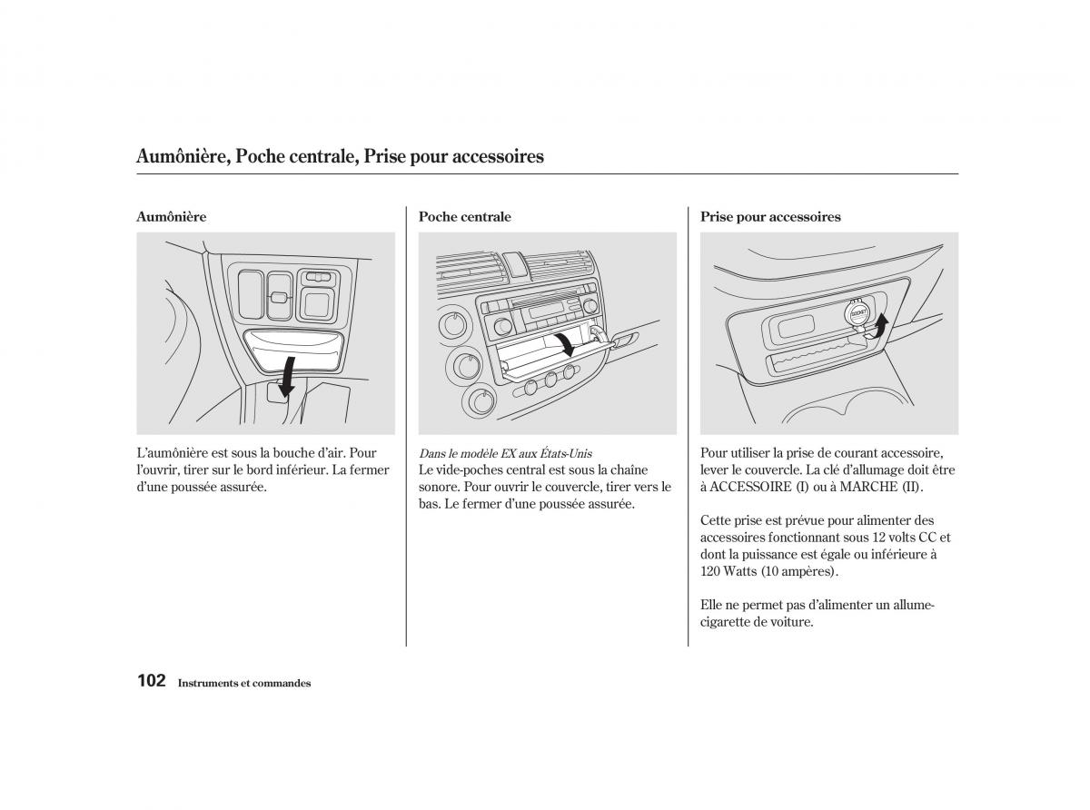 Honda Civic VII manuel du proprietaire / page 101