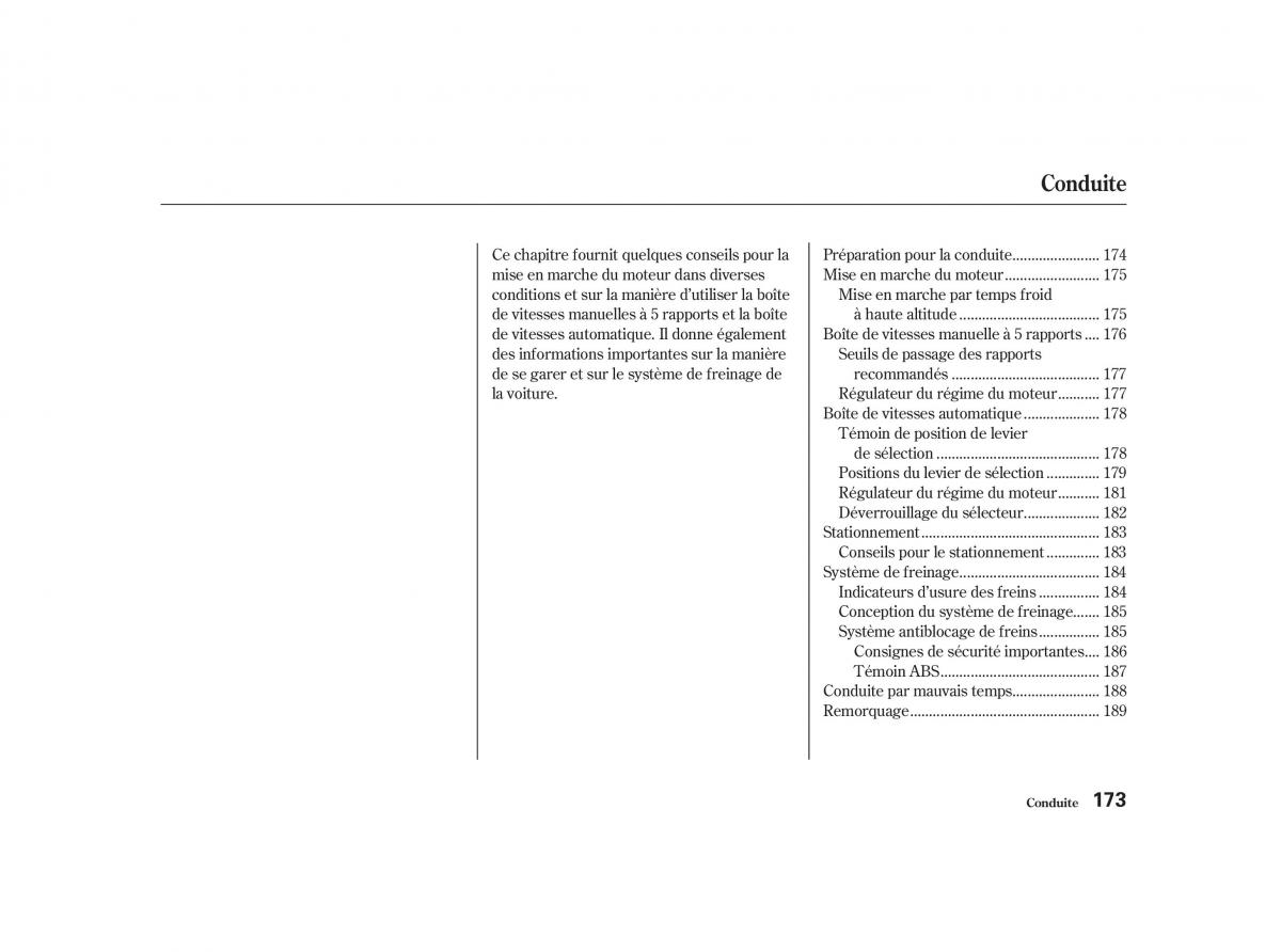Honda Civic VII manuel du proprietaire / page 172