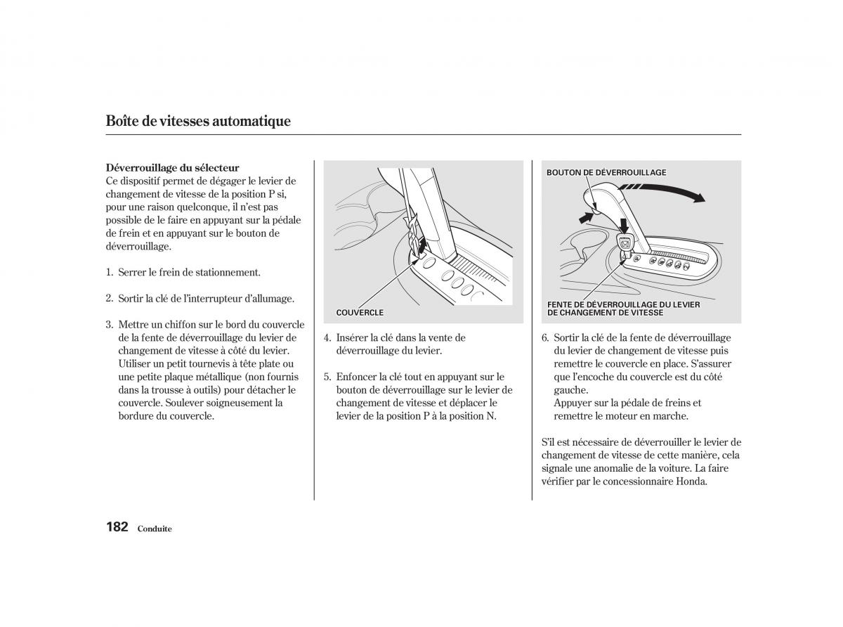 Honda Civic VII manuel du proprietaire / page 181