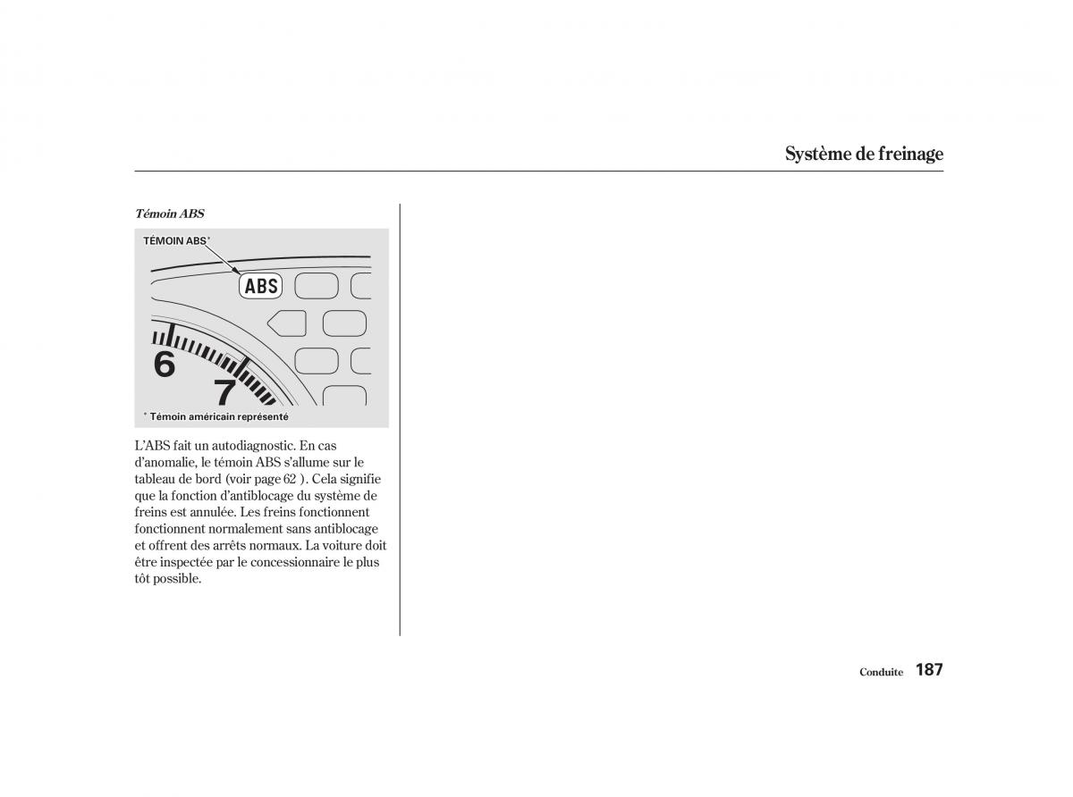 Honda Civic VII manuel du proprietaire / page 186