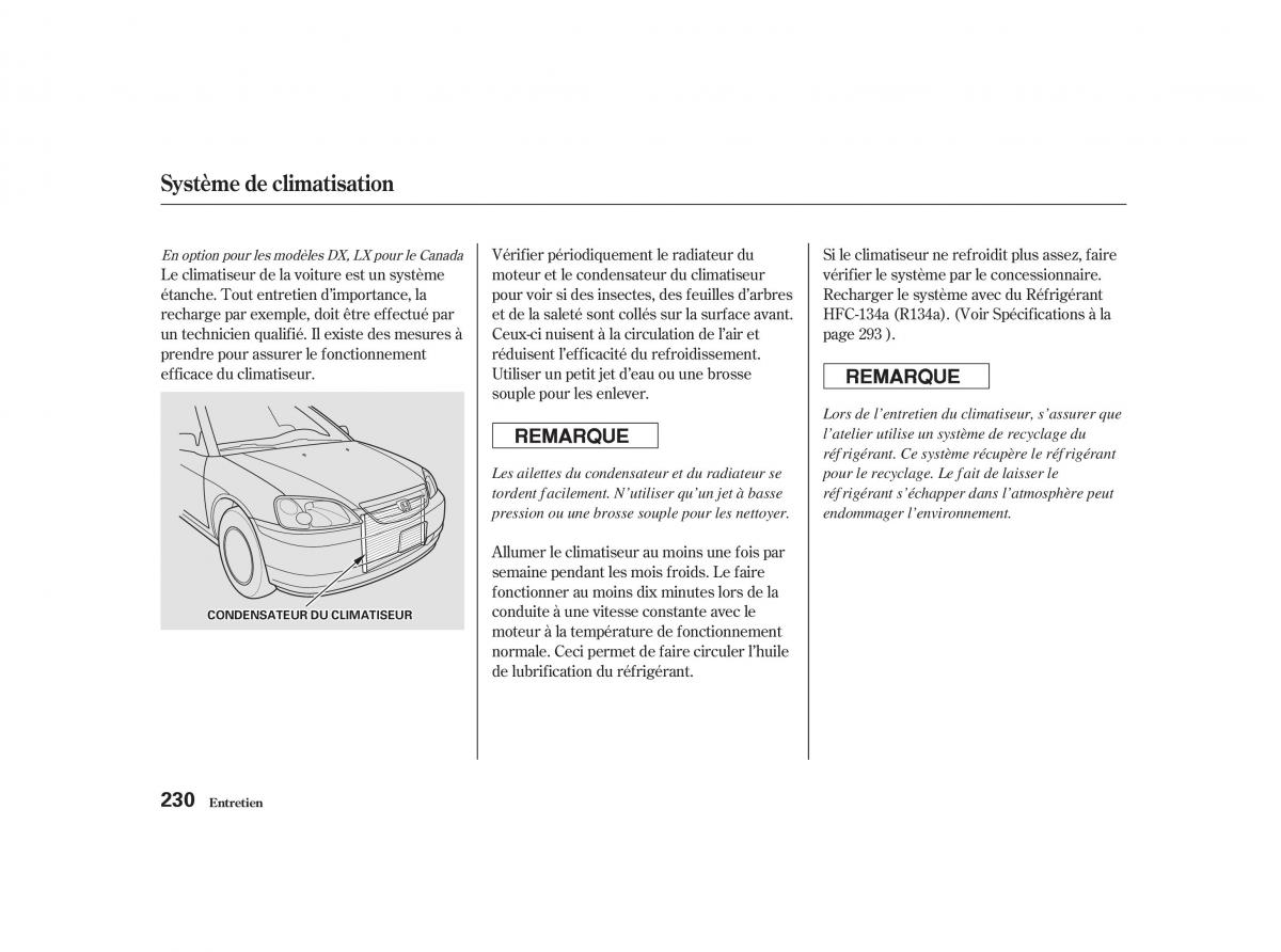 Honda Civic VII manuel du proprietaire / page 229