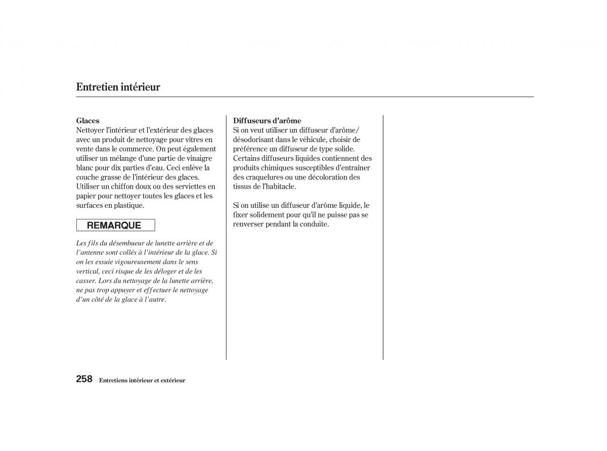 Honda Civic VII manuel du proprietaire / page 257
