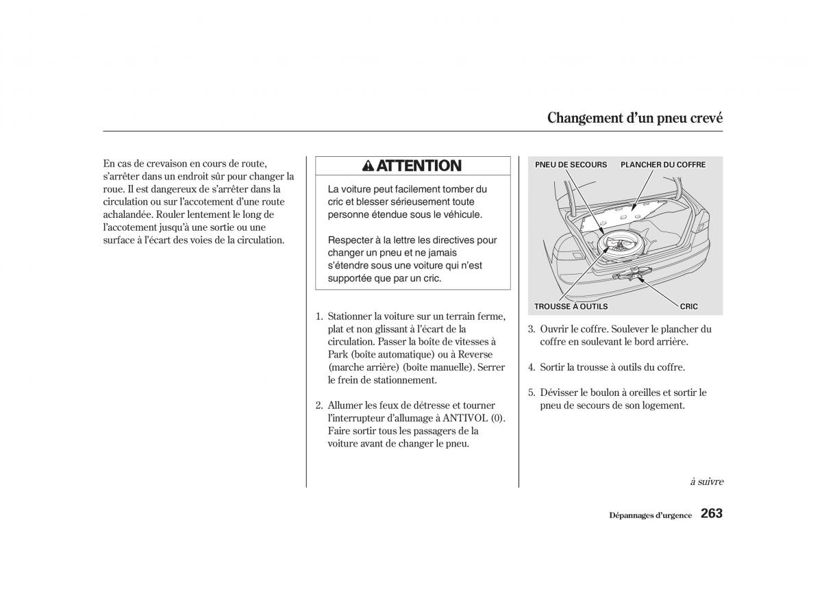 Honda Civic VII manuel du proprietaire / page 262