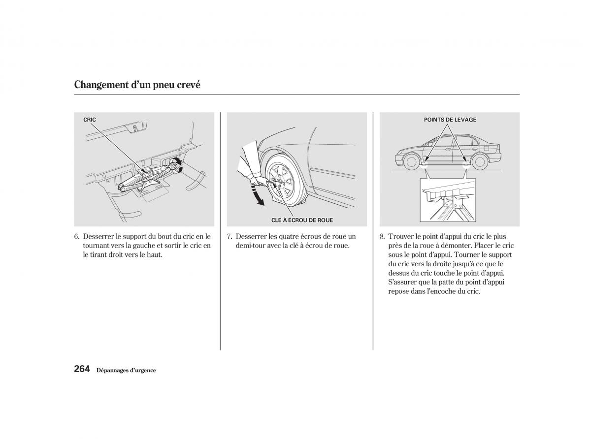 Honda Civic VII manuel du proprietaire / page 263