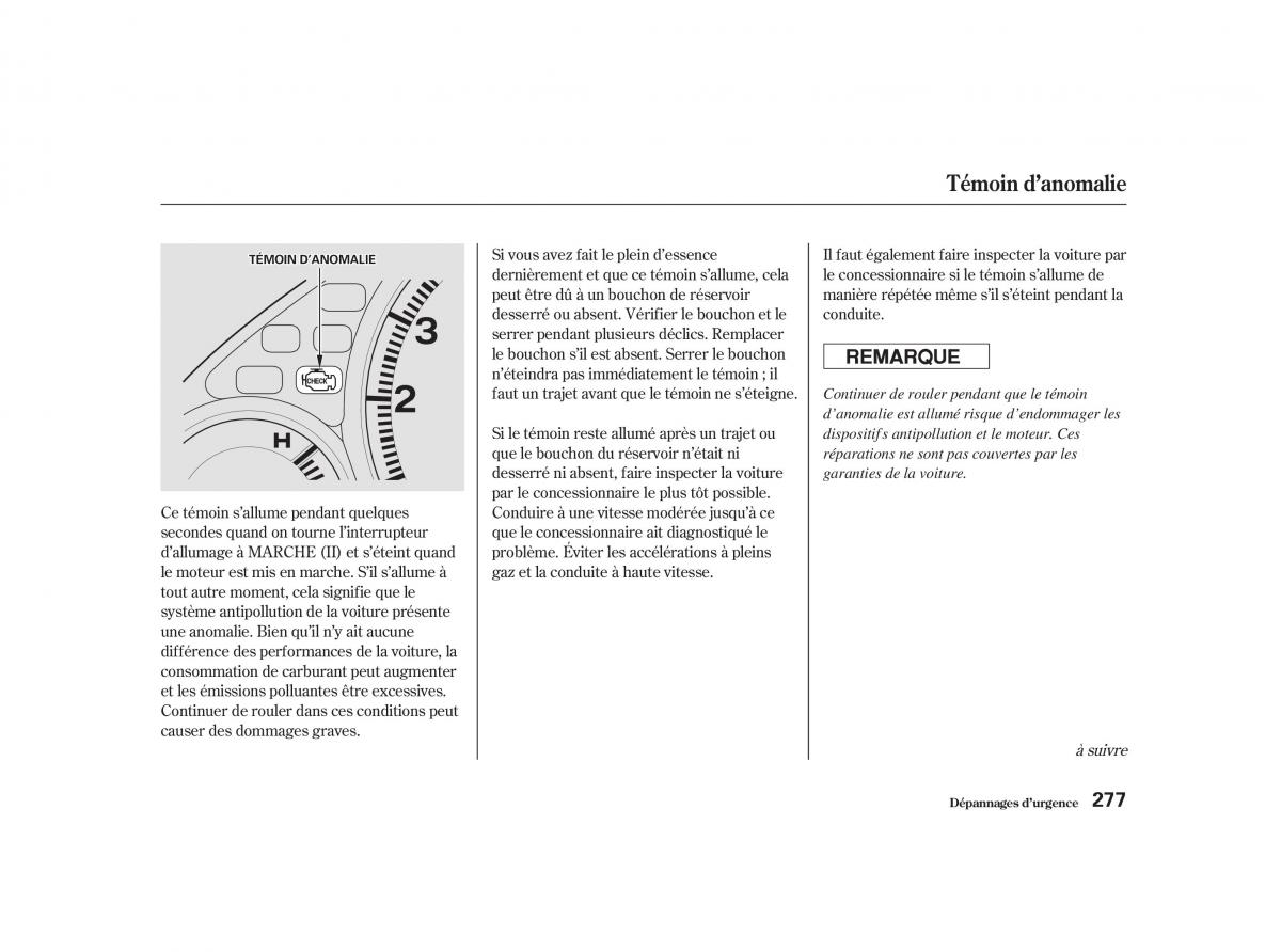 Honda Civic VII manuel du proprietaire / page 276
