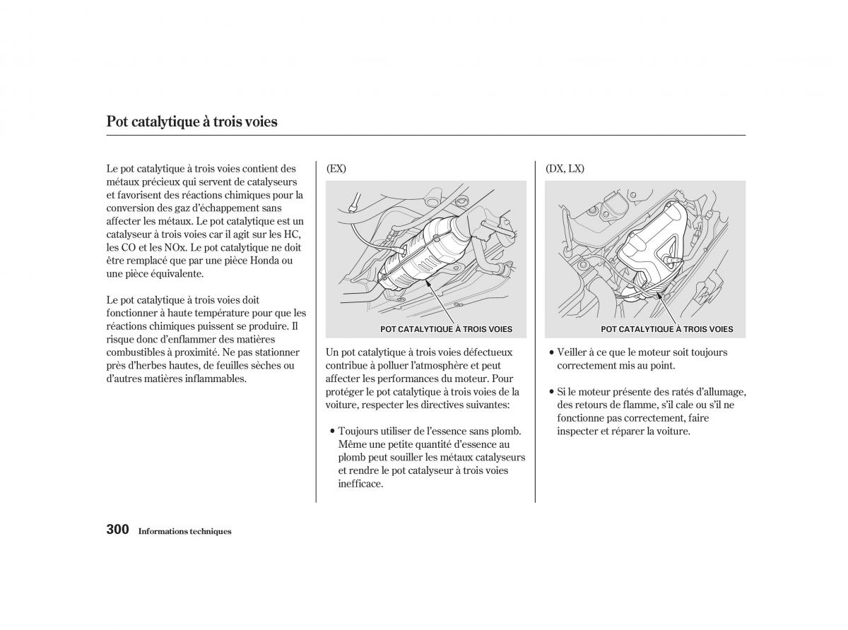 Honda Civic VII manuel du proprietaire / page 299