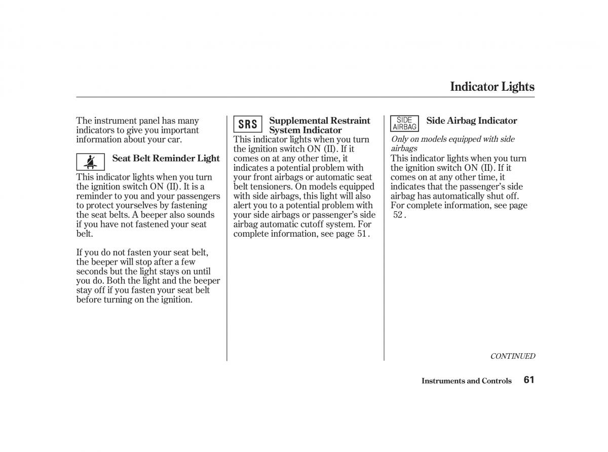 Honda Civic VII owners manual / page 60