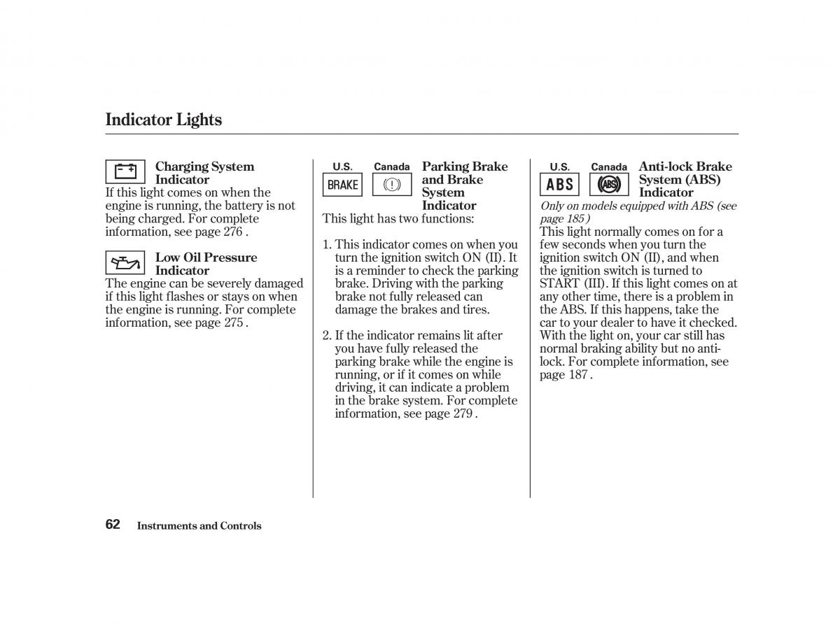 Honda Civic VII owners manual / page 61