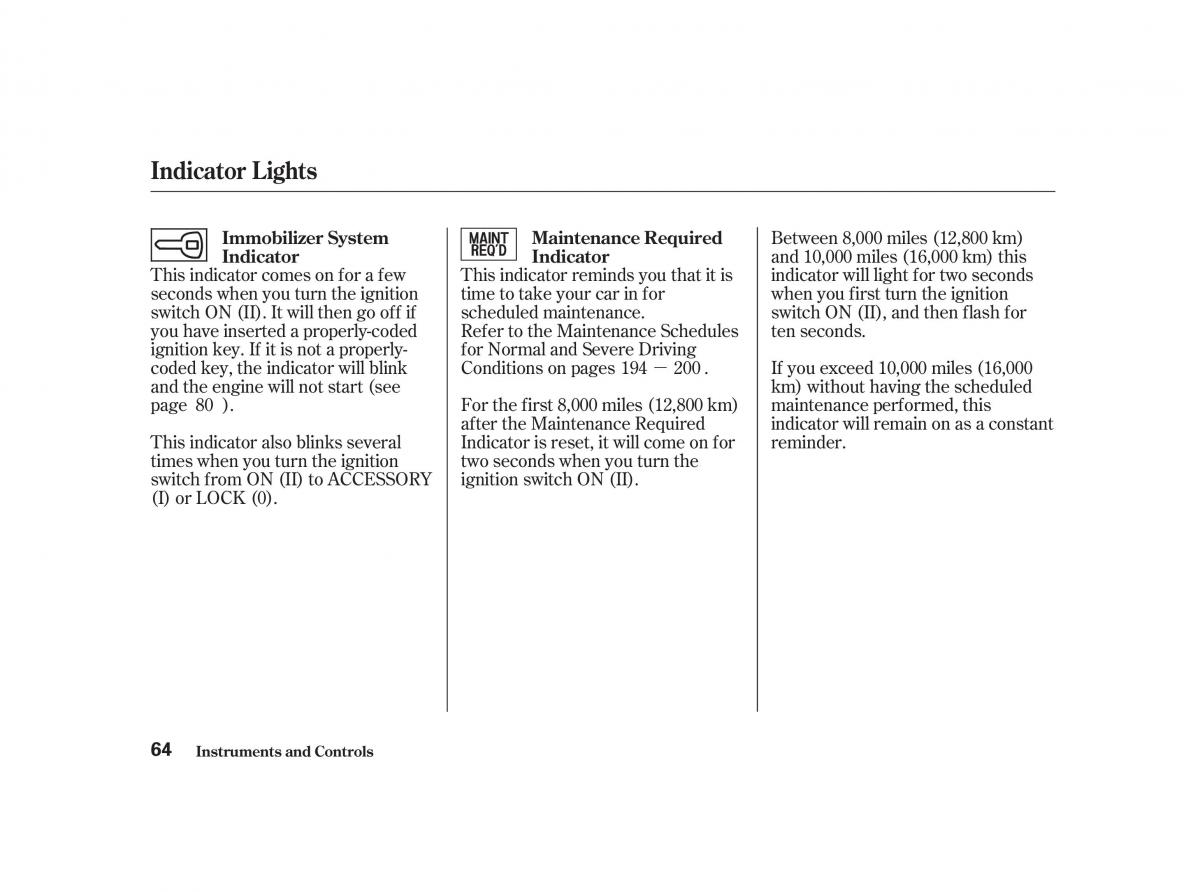 Honda Civic VII owners manual / page 63