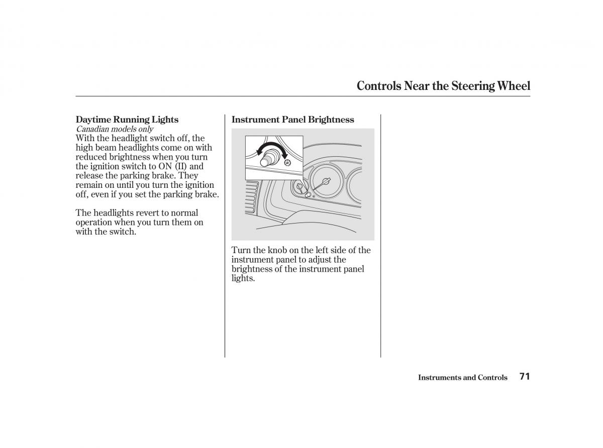 Honda Civic VII owners manual / page 70