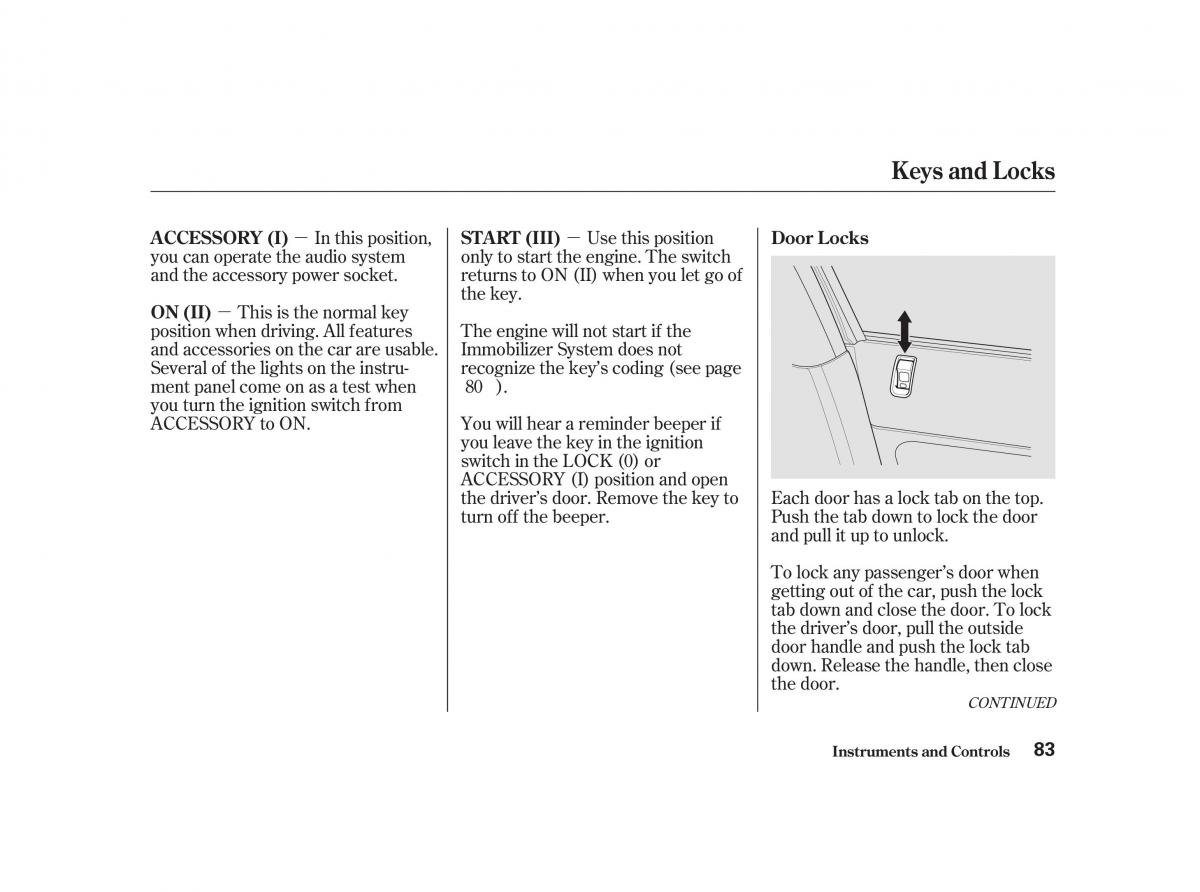 Honda Civic VII owners manual / page 82