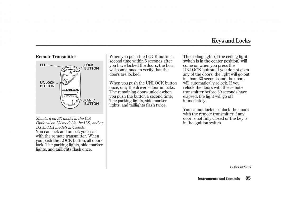 Honda Civic VII owners manual / page 84