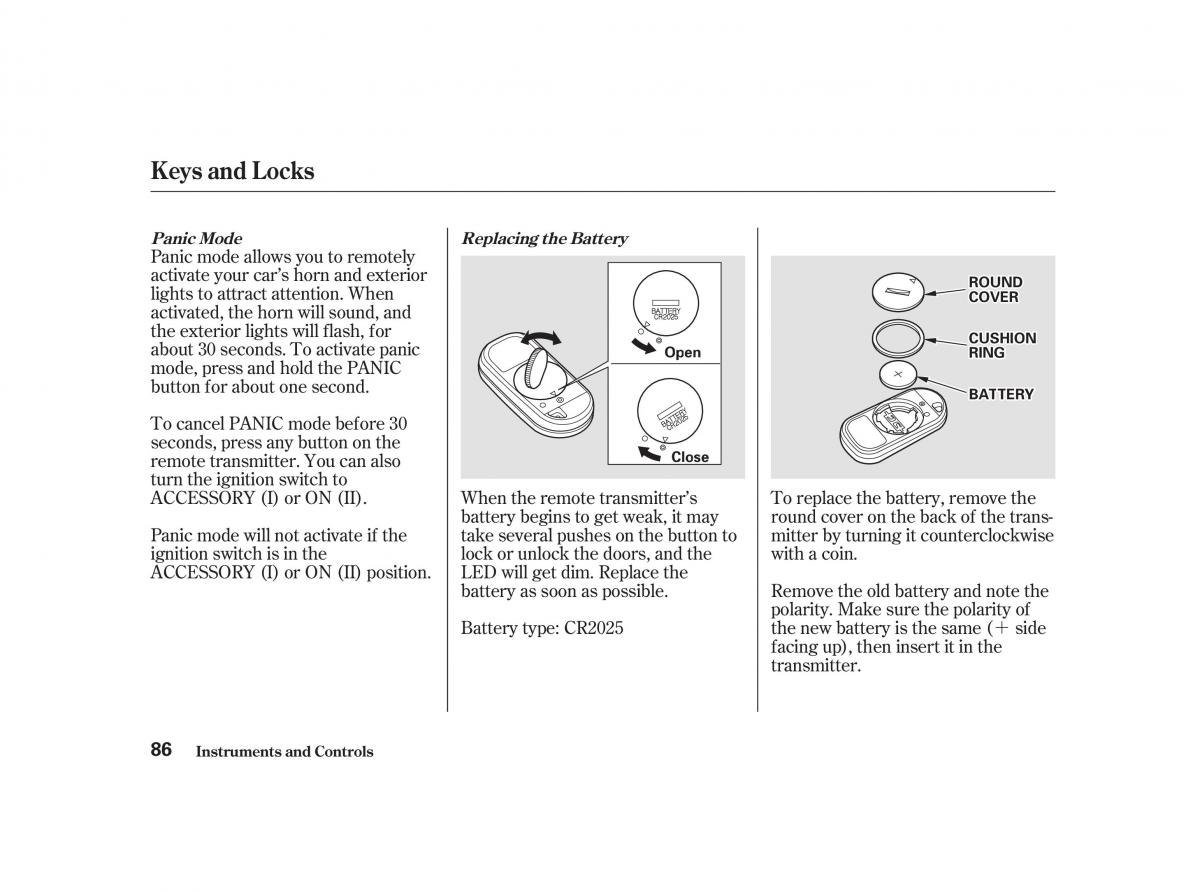 Honda Civic VII owners manual / page 85