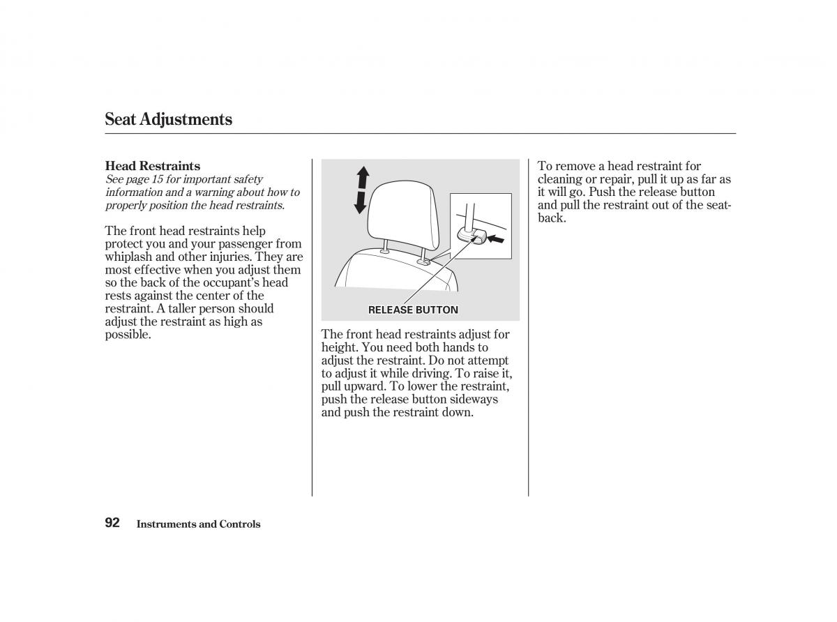 Honda Civic VII owners manual / page 91