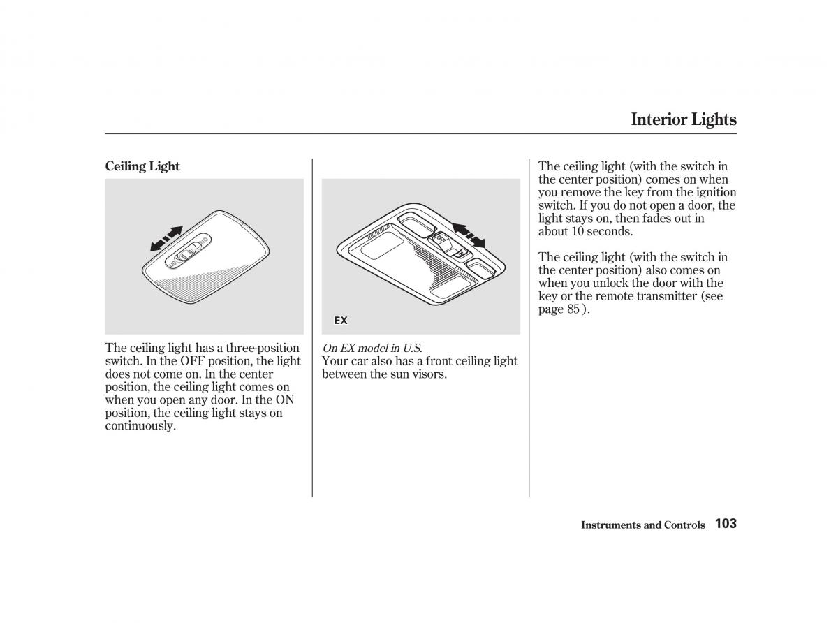 Honda Civic VII owners manual / page 102