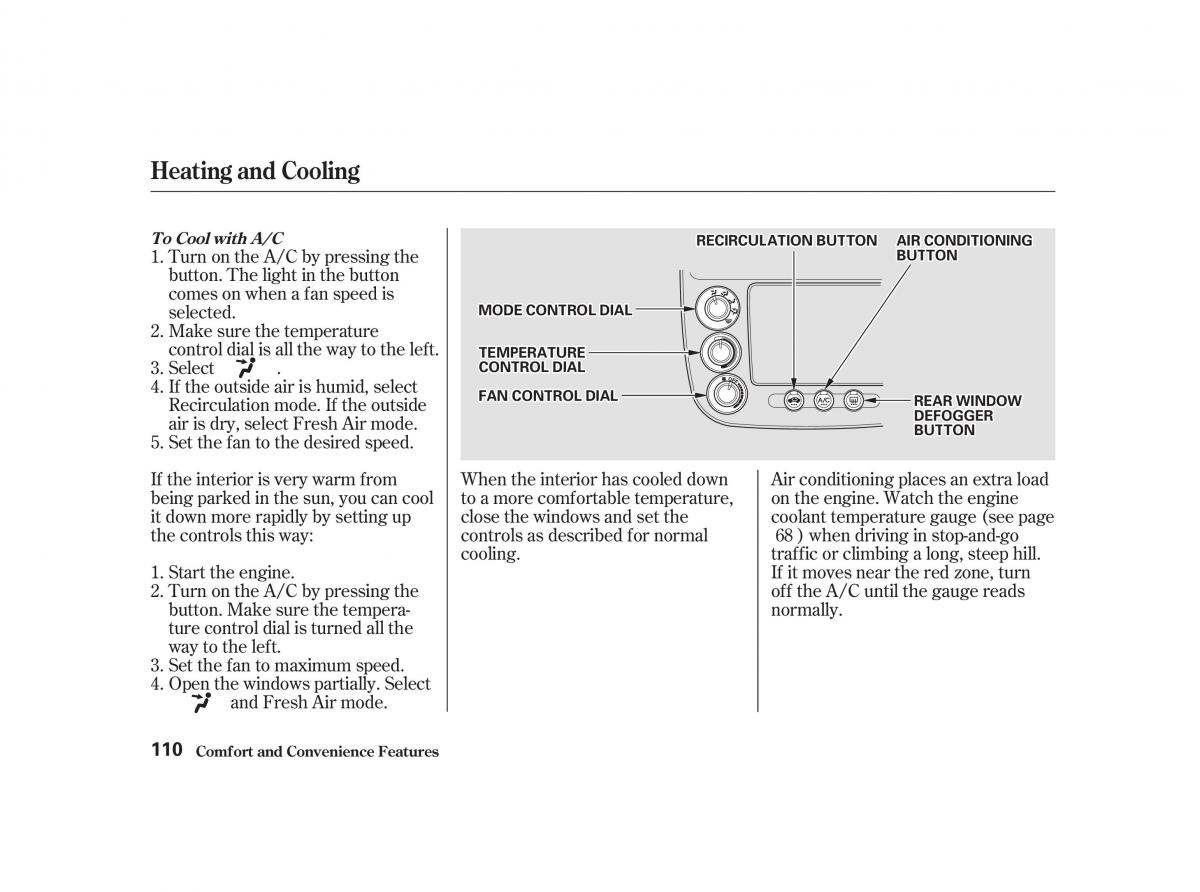 Honda Civic VII owners manual / page 109