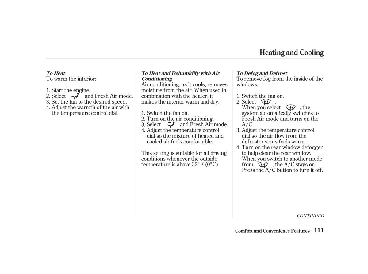 Honda Civic VII owners manual / page 110