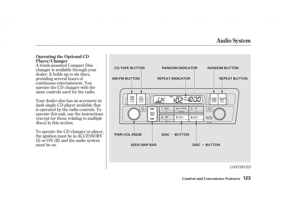 Honda Civic VII owners manual / page 122