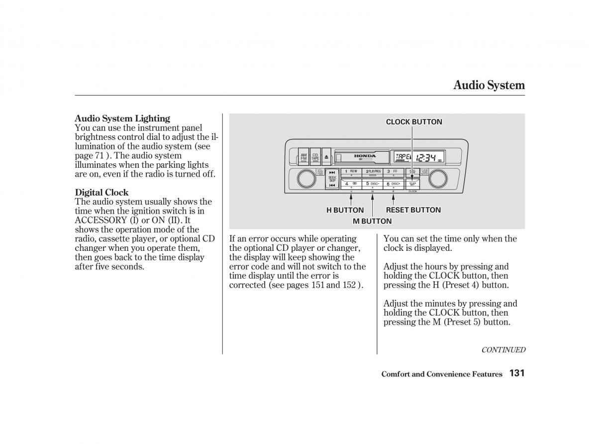 Honda Civic VII owners manual / page 130