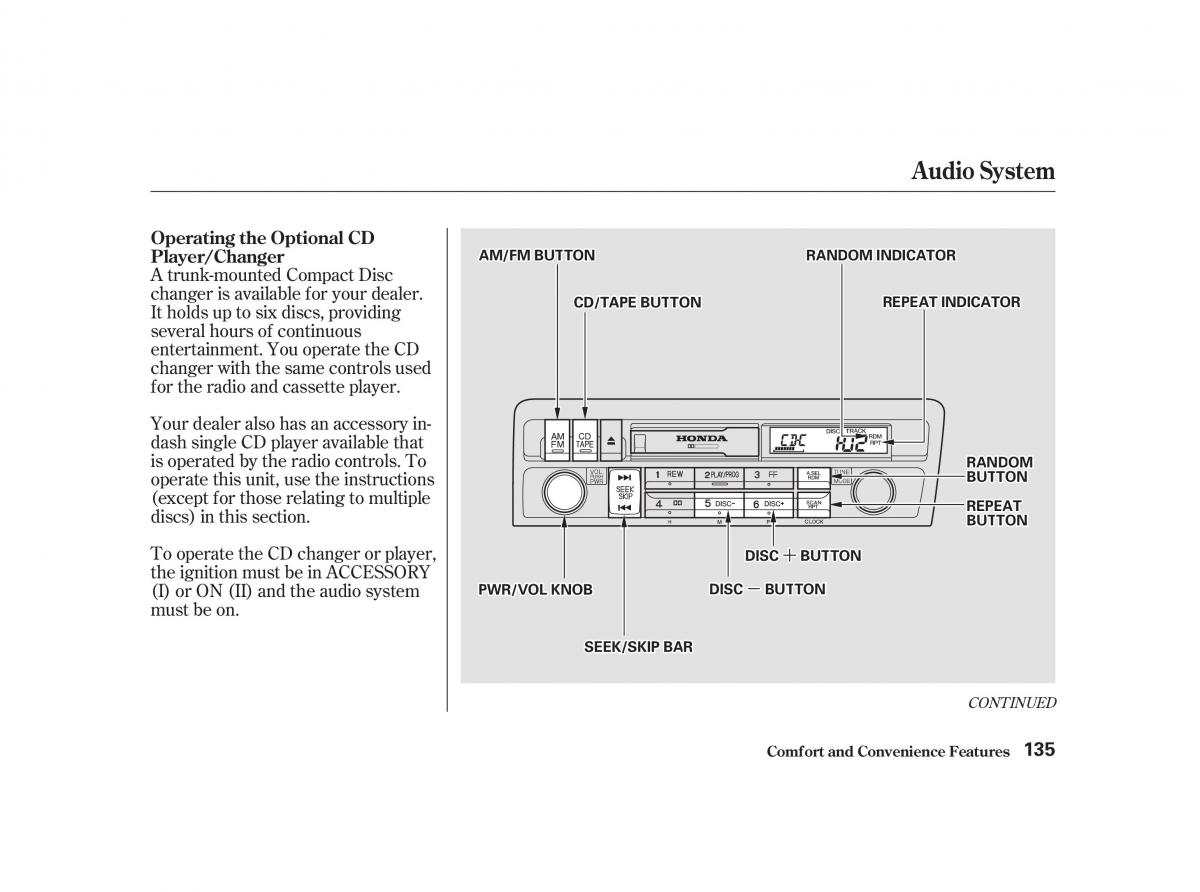 Honda Civic VII owners manual / page 134