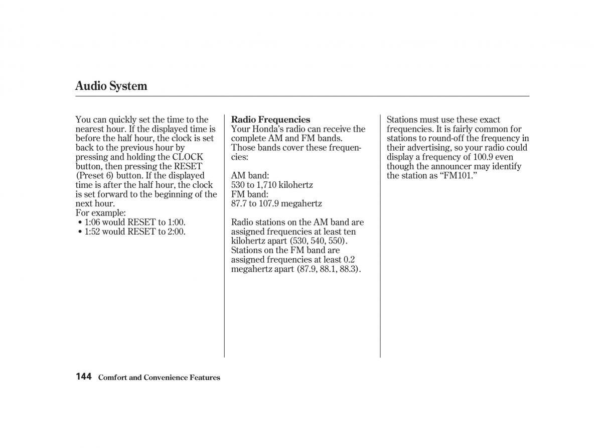 Honda Civic VII owners manual / page 143